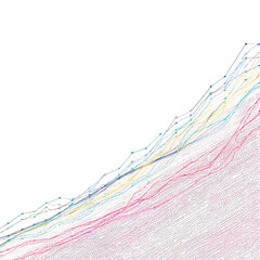 Poster - Vibrant Abstract Lines and Waves in Bright Color Spectrum Creating Dynamic Visual Flow and Energy
