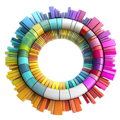Poster - Abstract Colorful Design with Circular Shapes and Layered Patterns for Creative Backgrounds and Modern Art