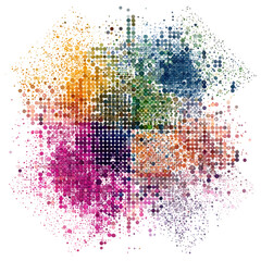 Poster - Colorful Abstract Background with Dots and Gradients Creating a Modern Artistic Effect for Creative Projects