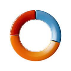 Poster - Colorful Circular Design with Sections in Red, Orange, and Blue for Creative and Inspirational Projects