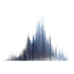 Poster - Abstract Visualization of Data Trends with Gradient Peaks and Digital Points in a Dynamic Chart Background