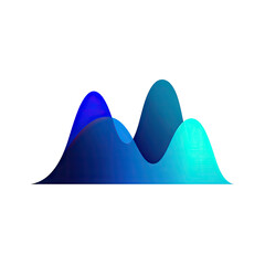 Poster - Abstract Blue and Teal Wave Shape with Smooth Curves and Gradient for Modern Visual Design and Background Use