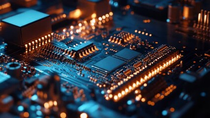 Poster - Detailed image of a computer motherboard components and circuitry