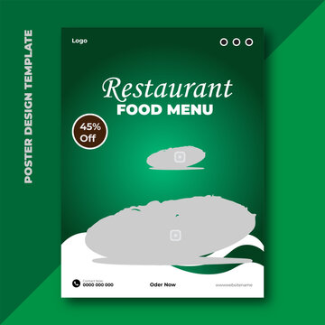 Restaurant food menu poster design template