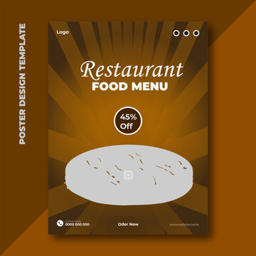 Restaurant food menu poster design template