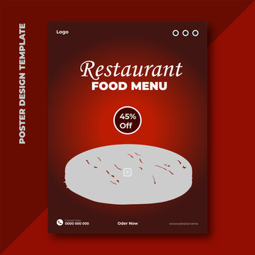 Restaurant food menu poster design template