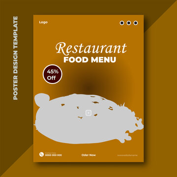 Restaurant food menu poster design template