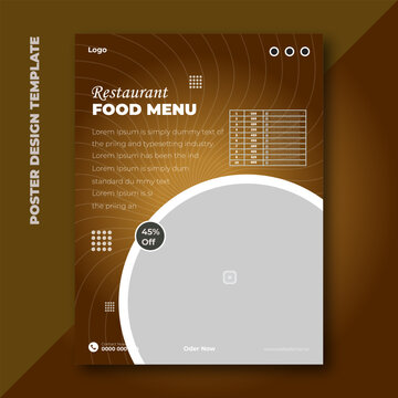 Restaurant food menu poster design template