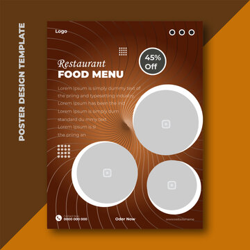 Restaurant food menu poster design template