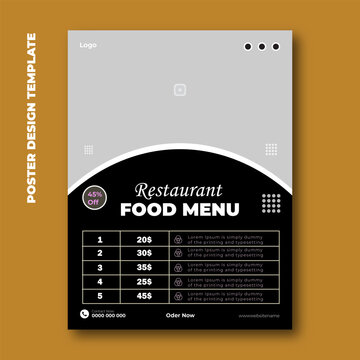 Restaurant food menu poster design template