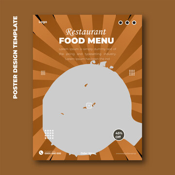 Restaurant food menu poster design template