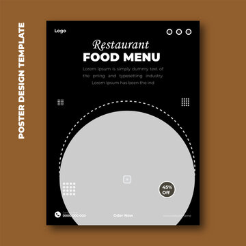 Restaurant food menu poster design template