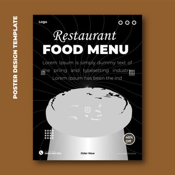 Restaurant food menu poster design template