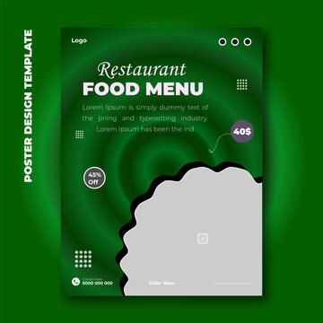 Restaurant food menu poster design template