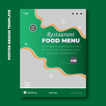 Restaurant food menu poster design template