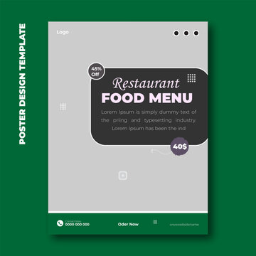 Restaurant food menu poster design template