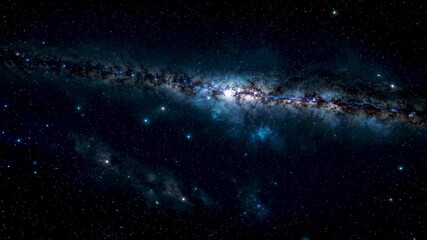 Wall Mural - a view of the milky with stars and a bright blue center