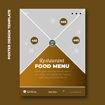 Restaurant food menu poster design template