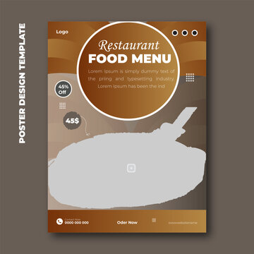 Restaurant food menu poster design template