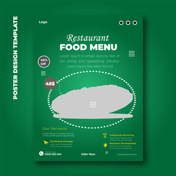 Restaurant food menu poster design template