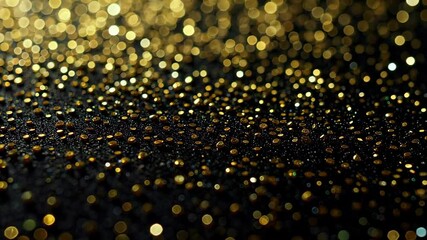 Wall Mural - a close up of a gold glitter background with a black background