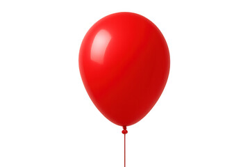 Poster - Vibrant red balloon hovering, transparent backdrop, ideal for celebratory graphics and festive print materials