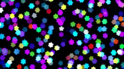 Wall Mural - a lot of colorful stars are falling down on a black background