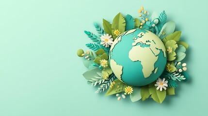 Poster - Earth day concept on pastel color background, world environment day