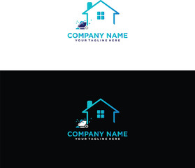 Leinwandbilder - home cleaning logo