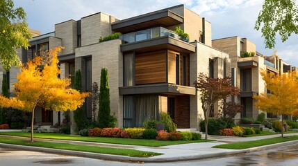 Poster - Modern and beautiful houses, modern upscale residential building