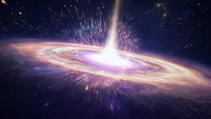 Wall Mural - Colorful space with a radiant supernova erupting, sending waves of stardust and galaxies outward