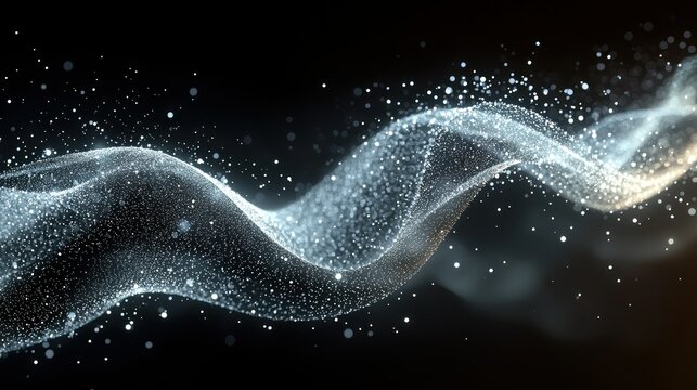 Abstract digital particles flowing