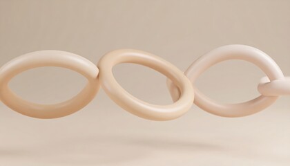Poster - Abstract Beige Rings Linked in Composition