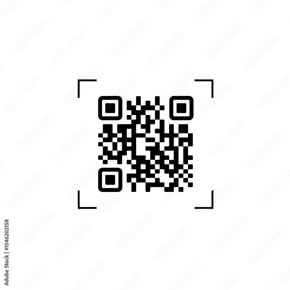 QR code with scanning frame for digital content access Stock Vector ...