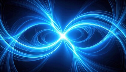 Poster - Abstract Glowing Blue Lines Design