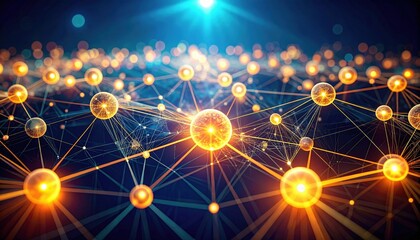 Poster - Abstract Network Of Glowing Spheres