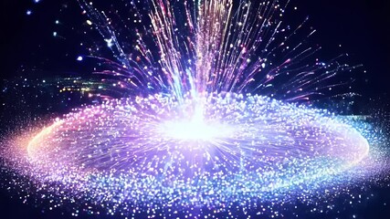 Wall Mural - Colorful Particle Explosion in Outer Space