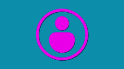 Poster - Abstract person icon minimalist design turquoise background