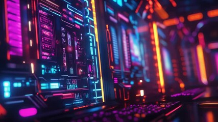  - A detailed view of a computer's keyboard and monitor, useful for tech-related concepts or illustrating digital workstations