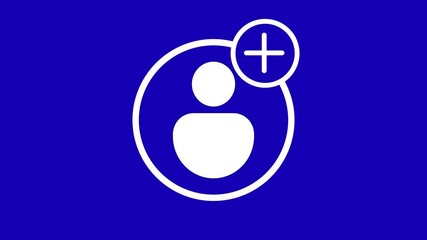 Fototapete - Abstract person icon with magnifying glass on blue background