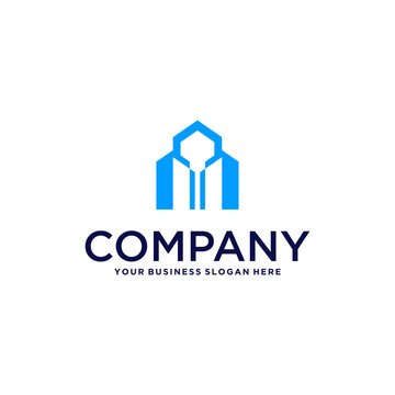 building logo design with apartment