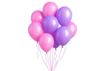 Aufkleber - Pastel balloons hovering weightlessly, creating cheerful festive atmosphere with soft pink and purple color palette