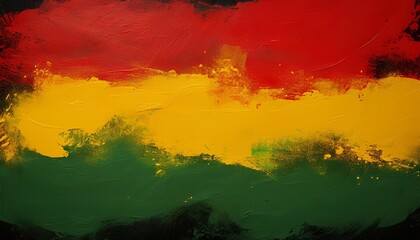 Wall Mural - black history month celebration background a textured canvas with grunge texture in red yellow and green paint colors symbolizing the significance of black history month