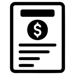 Aufkleber - Illustration of a financial document with a dollar sign and horizontal lines of text data on transparent background