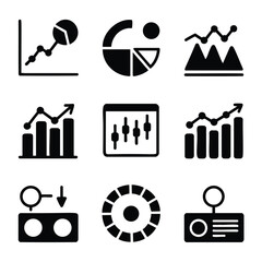 Poster - Pixel Art Data Charts: Business Analytics Icons Set