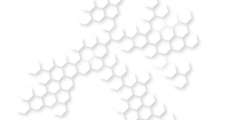 Fototapete - abstract honeycomb mosaic white background,  group of hexagons are arranged in rows, abstract geometric white texture background, white Wide hexagon background site head 3d illustration.