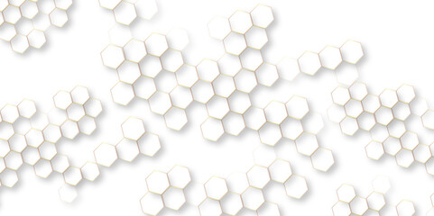 Fototapete -  Hexagonal white hexagons honeycomb wallpaper, abstract white hexagon concept background, luxury white Pattern  geometric pattern or beautiful hexagon background.