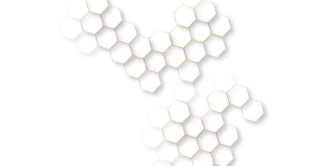 Fototapete - abstract honeycomb mosaic white background,  group of hexagons are arranged in rows, abstract geometric white texture background, white Wide hexagon background site head 3d illustration.