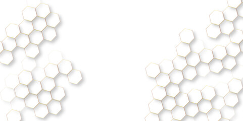 Fototapete - abstract honeycomb mosaic white background,  group of hexagons are arranged in rows, abstract geometric white texture background, white Wide hexagon background site head 3d illustration.