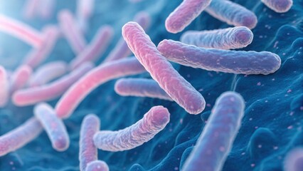 Poster - Macro Shot of Gut Flora Movement in High-Resolution Digital Format